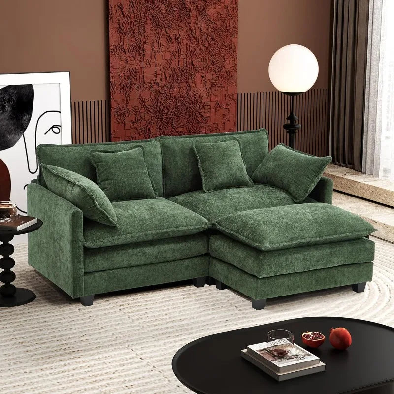 U-Shaped Modern Sofa with 2 Ottoman