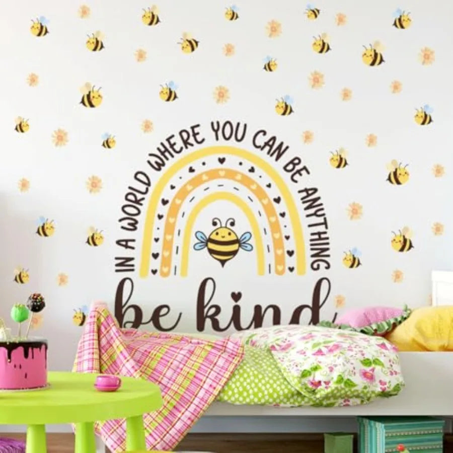 45.66 x 37 Inch Watercolor Wall Decals Large Boho Yellow Wall Sticker