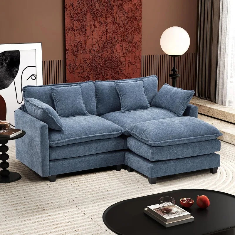 U-Shaped Modern Sofa with 2 Ottoman
