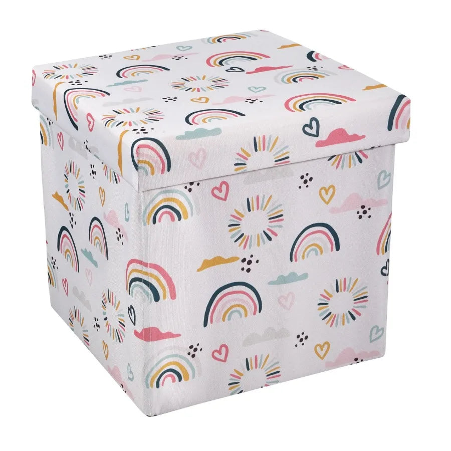 Laundry Basket, Rainbow Toy Storage Box, Suitable For Room Decor, Dirty Clothes Basket, Bedroom, Bathroom, Gift Basket Rainbow