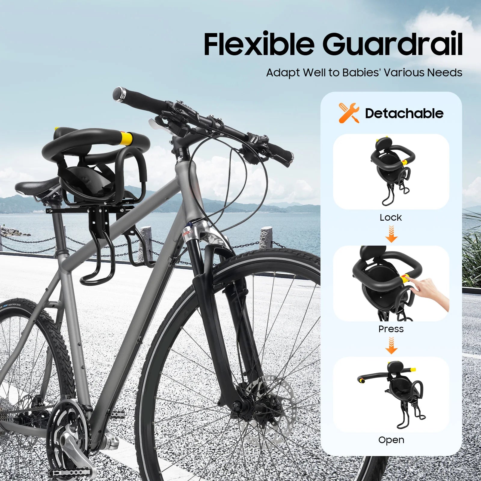 Adjustable Bicycle Child Safety Seat for Children 1-5 Years Old