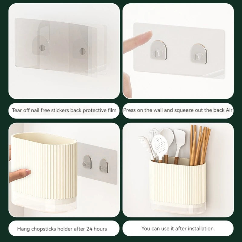 countertop knife and fork storage draining box