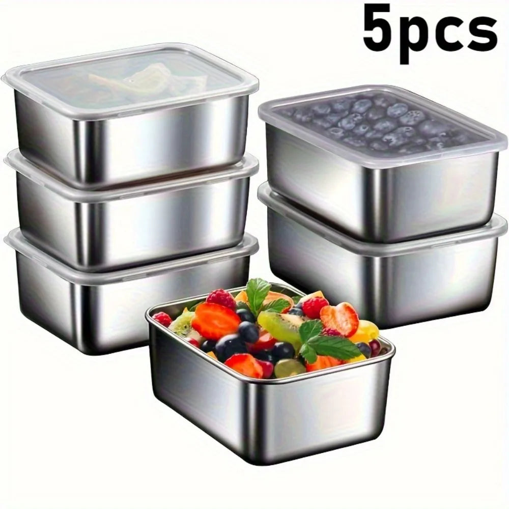 5pc Stainless Steel Food Storage Containers Set