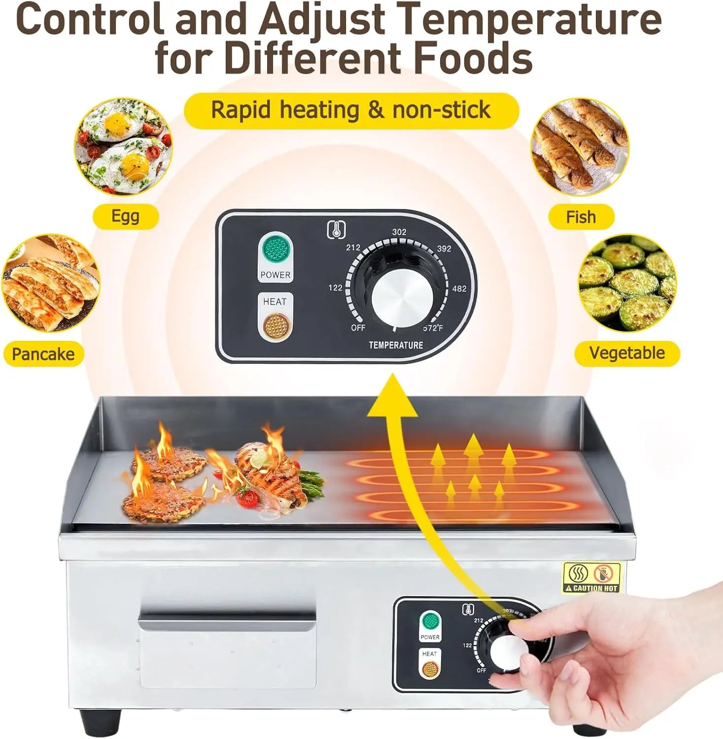 300W Non-Stick Electric Grill Plate