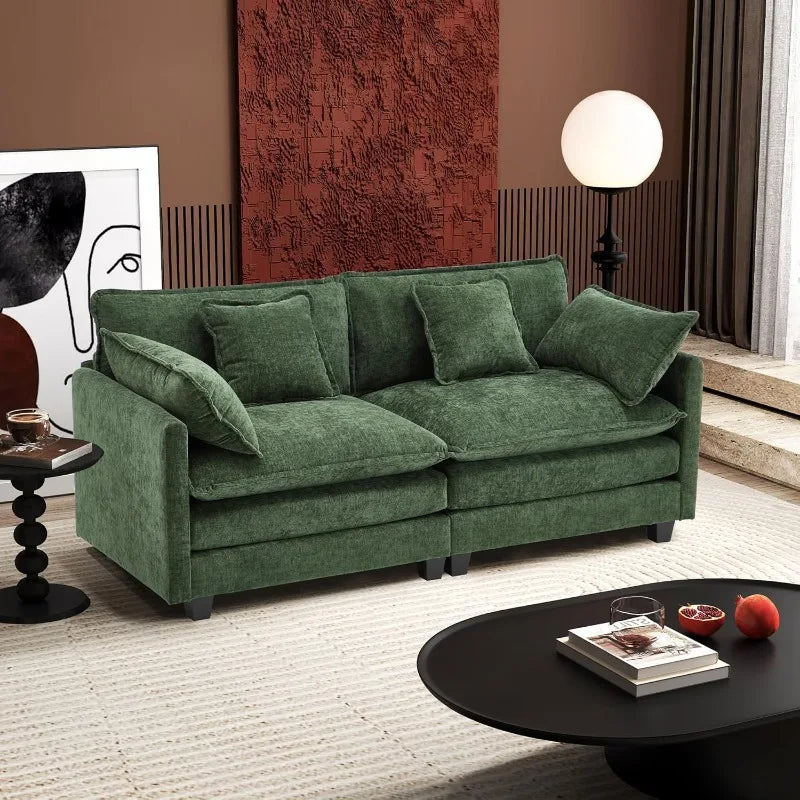 U-Shaped Modern Sofa with 2 Ottoman