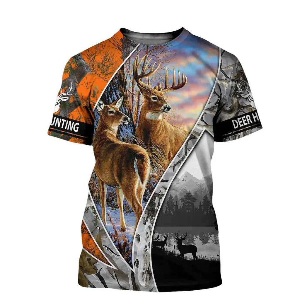 hunting short sleeved oversized men's T-shirt