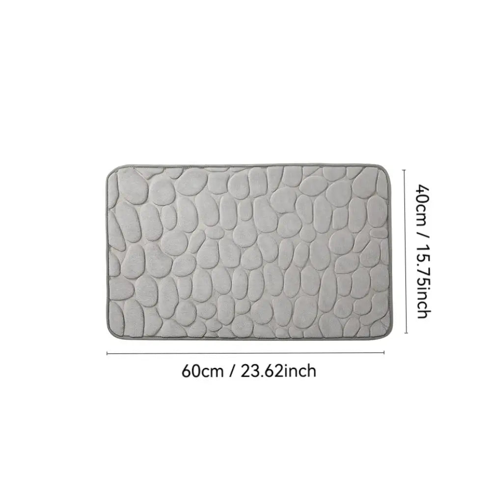 Cobblestone shower door mat