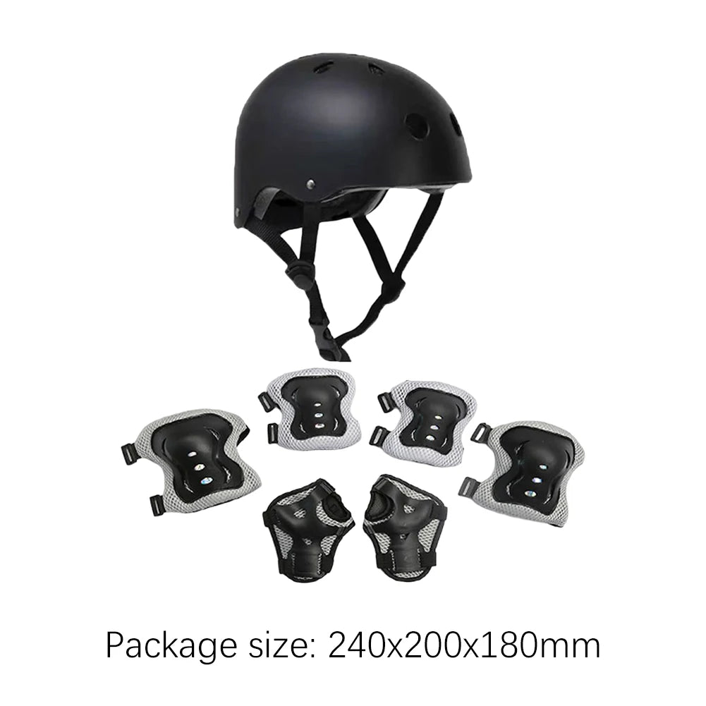 kids helmet set with protective gear
