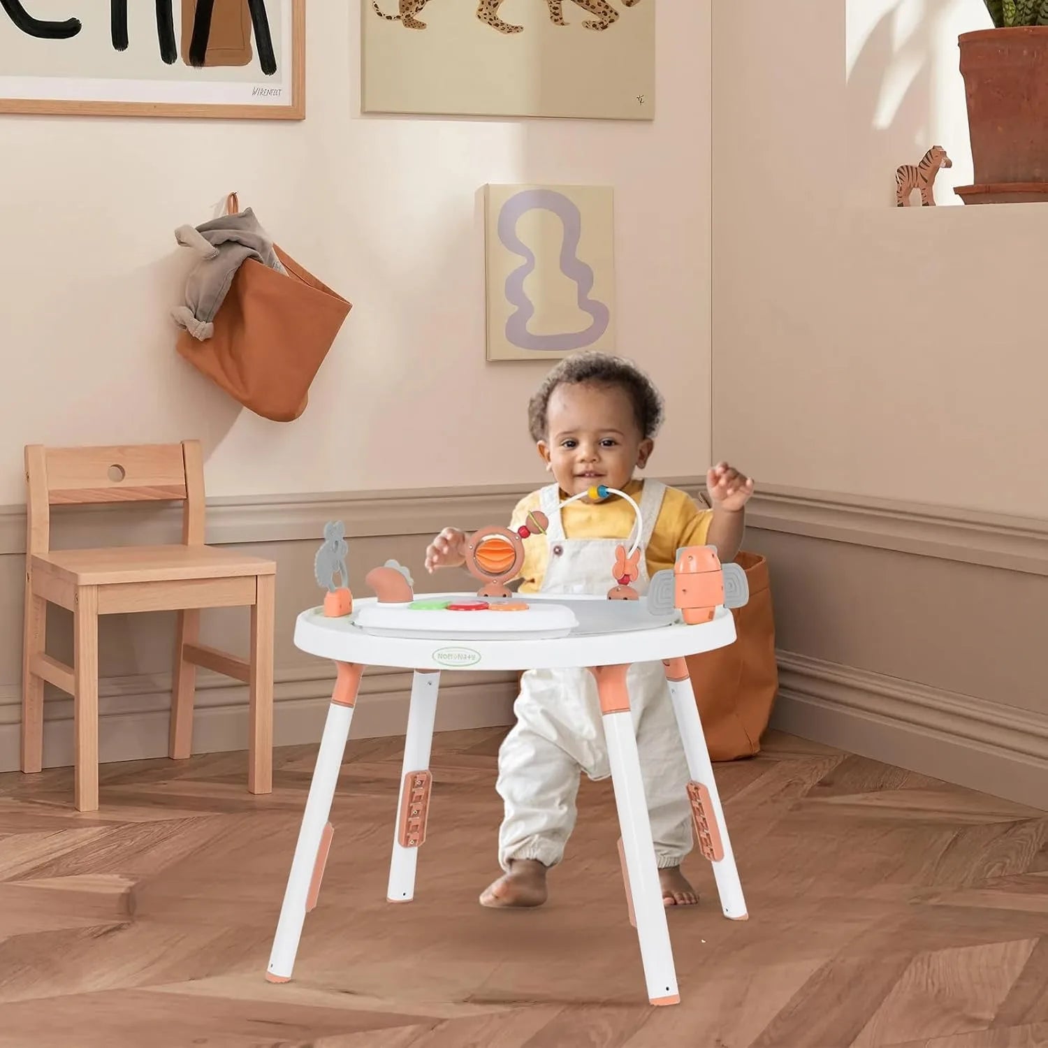 US Shipping 3-in-1 Baby Activity Center Jumper with 360 Rotating Seat Music Lights 3 Height Adjustments for Infant 6+
