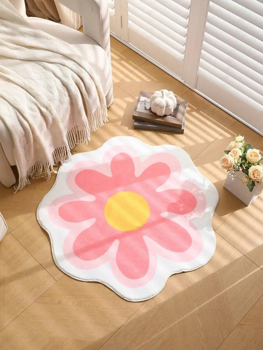 Round Anti- Slip Flower Carpet