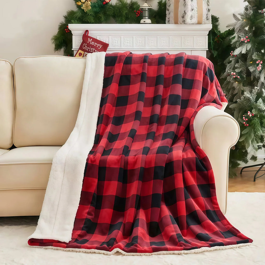 Reversible Luxury Plaid Throw Blank