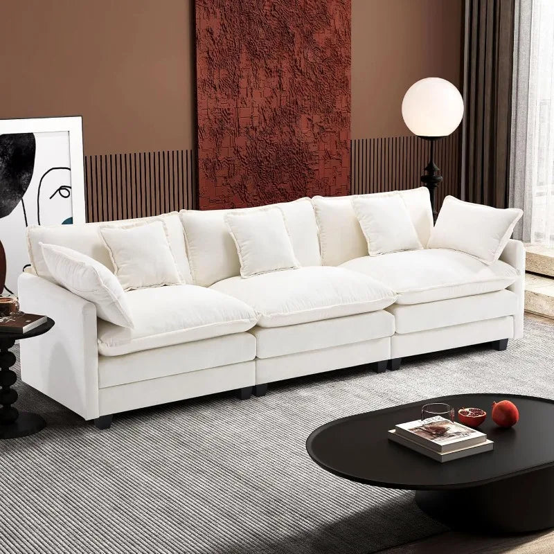 U-Shaped Modern Sofa with 2 Ottoman