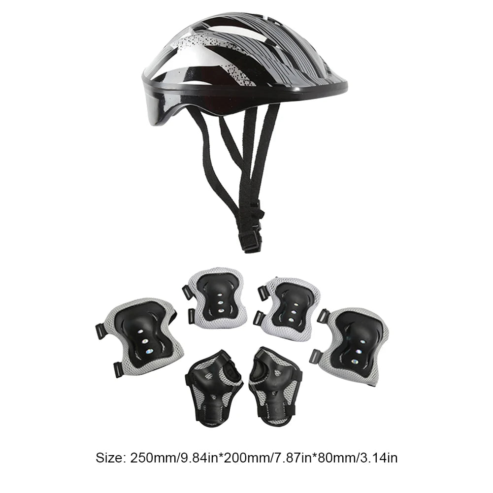 kids helmet set with protective gear