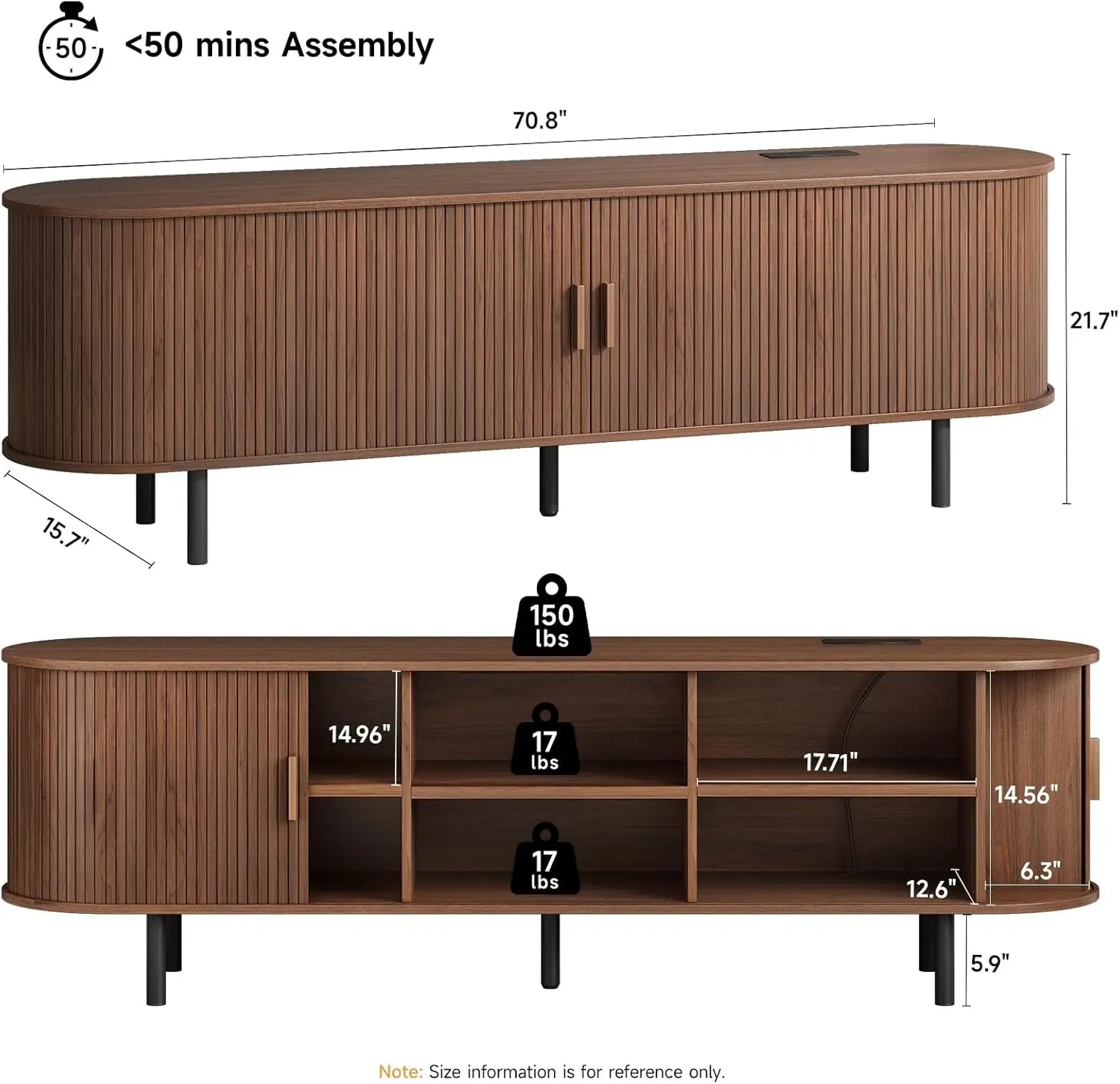 TV Stand with Power Outlet for TVs