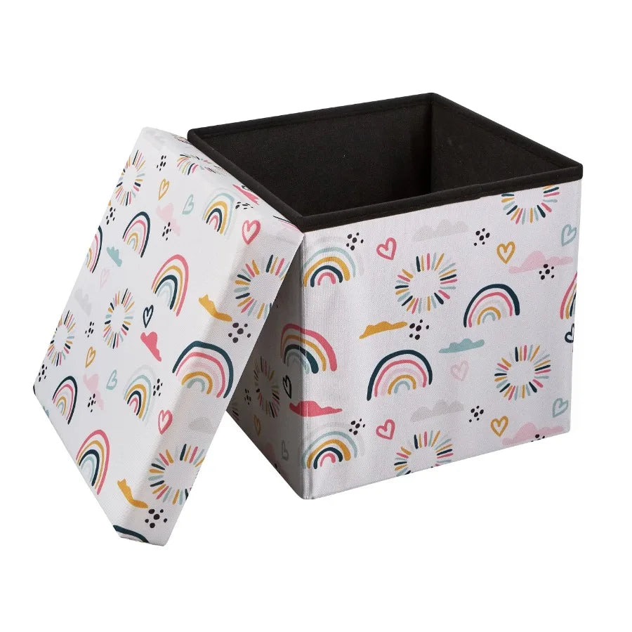 Laundry Basket, Rainbow Toy Storage Box, Suitable For Room Decor, Dirty Clothes Basket, Bedroom, Bathroom, Gift Basket Rainbow