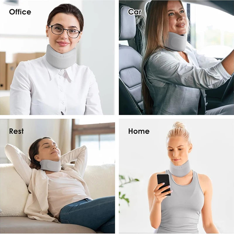 Ice Silk Neck Pillow Soft Breathable Collar Splint Stretcher Traction Muscle Relax Shoulder Massager Foldable Travel Pillow