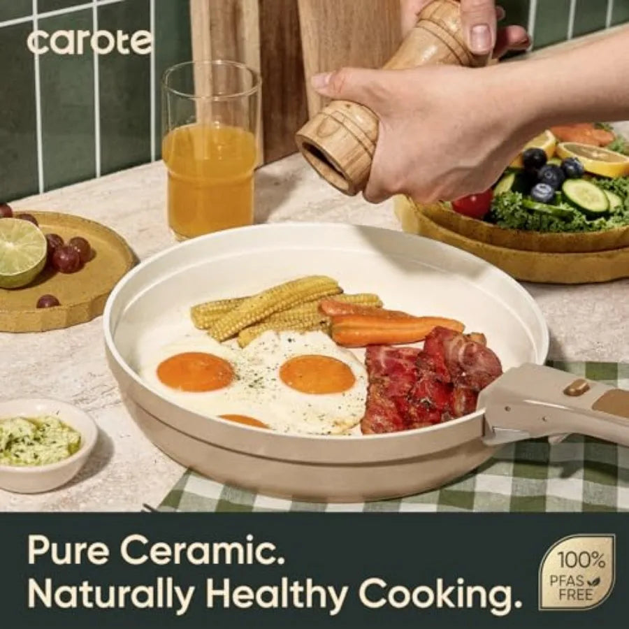 18 Pcs Ceramic Cookware Set