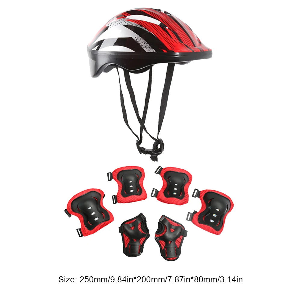 kids helmet set with protective gear