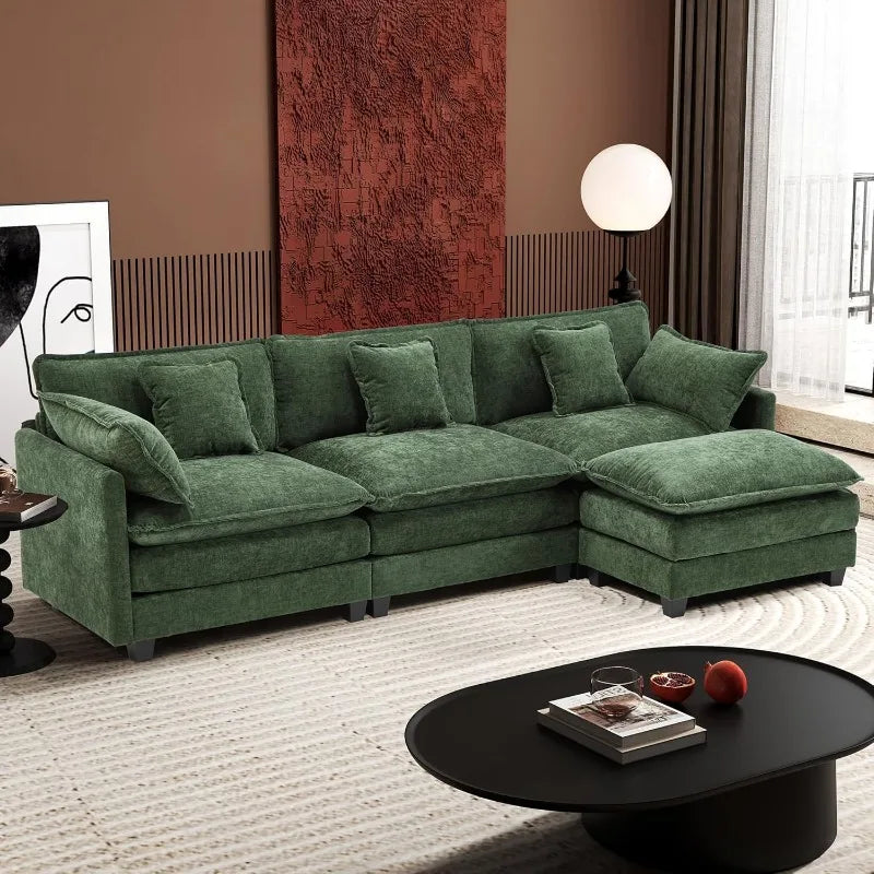 U-Shaped Modern Sofa with 2 Ottoman