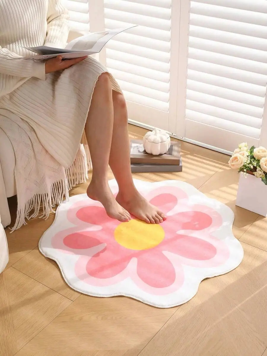 Round Anti- Slip Flower Carpet