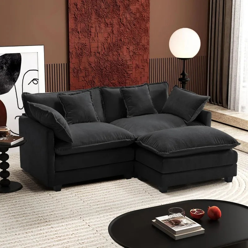 U-Shaped Modern Sofa with 2 Ottoman