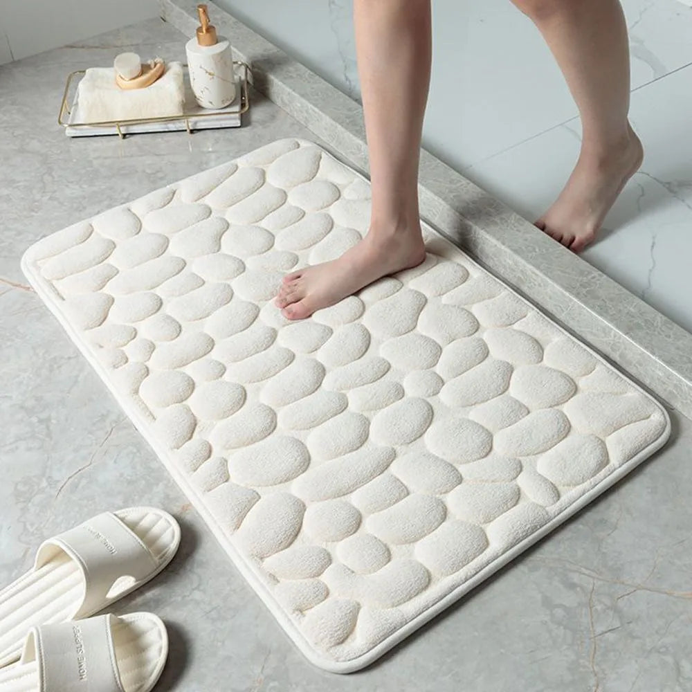 Cobblestone shower door mat