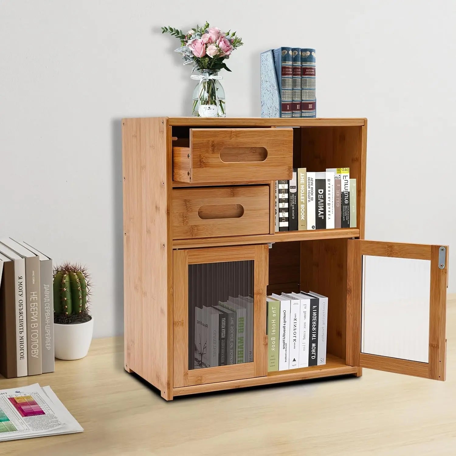 Bamboo Kitchen Pantry Cabinet