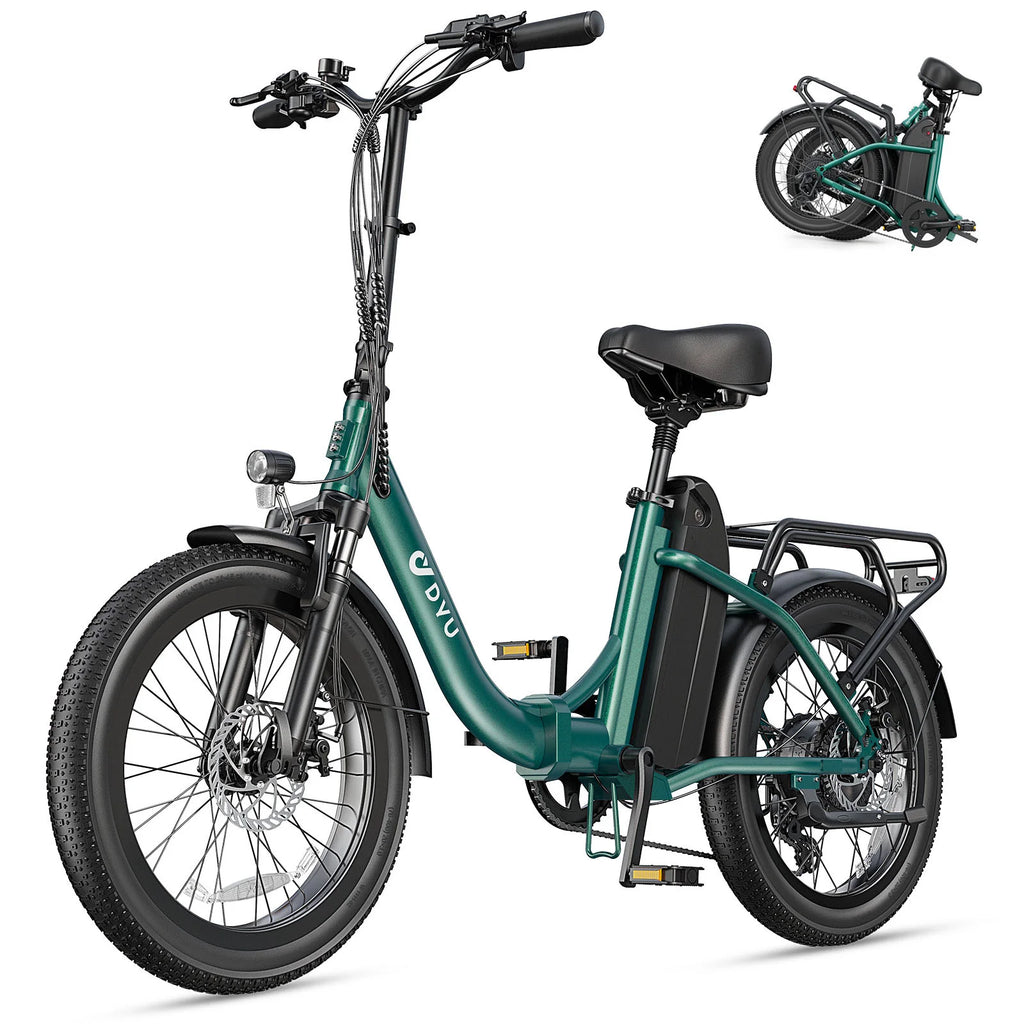 DYU C9 Electric Bicycle Peak 1000W Motor 48V15.6AH Lithium Battery Electric Bike Hydraulic Brake 20*3.0 Inch Fat Tire E-bike