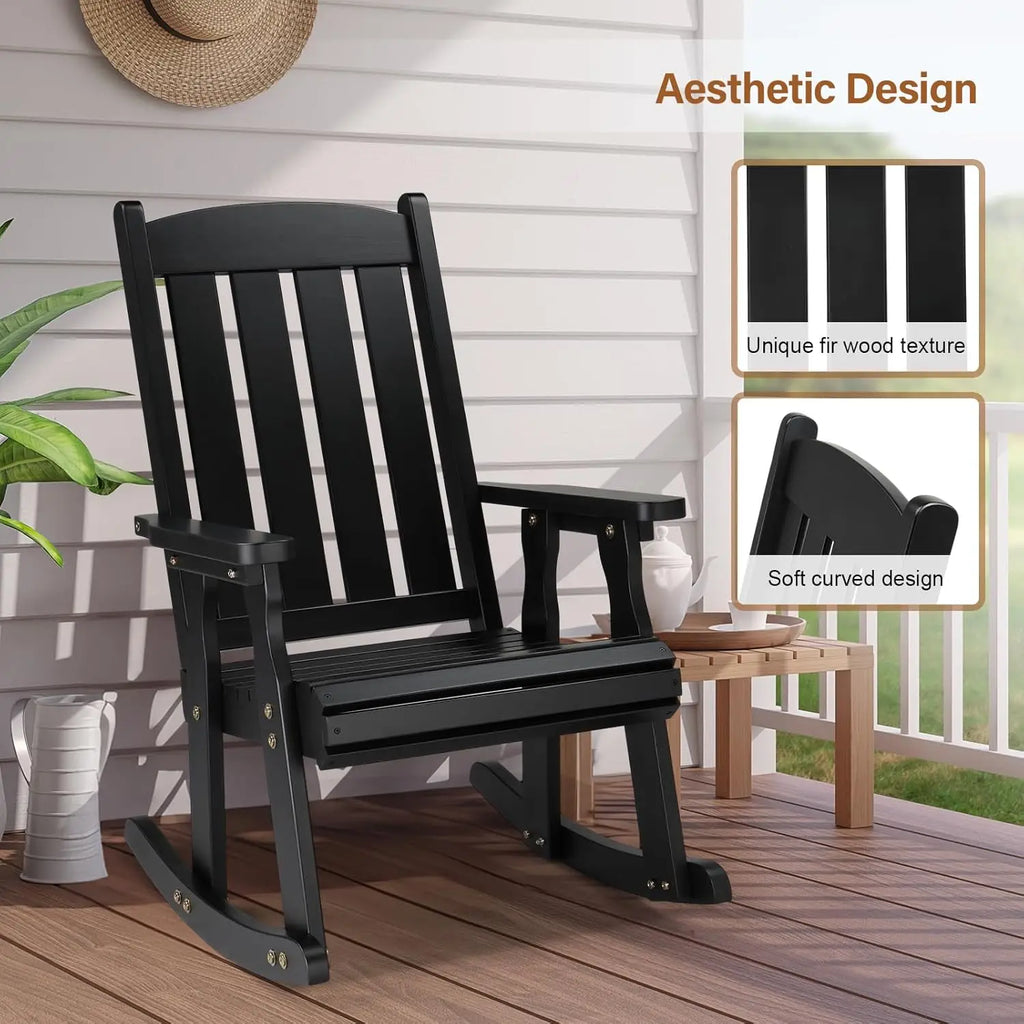 Outdoor Heavy Duty Wooden Rocking Chair