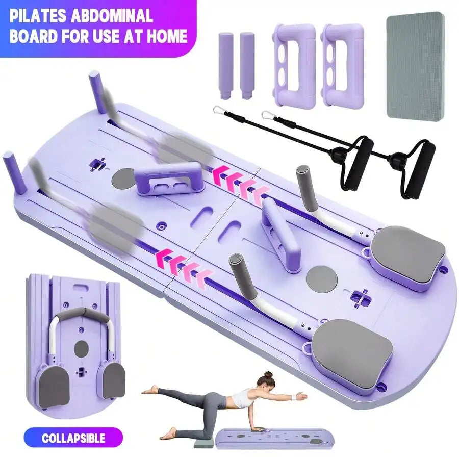Professional Durable Quality Sliding Pilates Board and Pilates Reformer Set, Multi-Purpose Foldable Board for Home Exercise