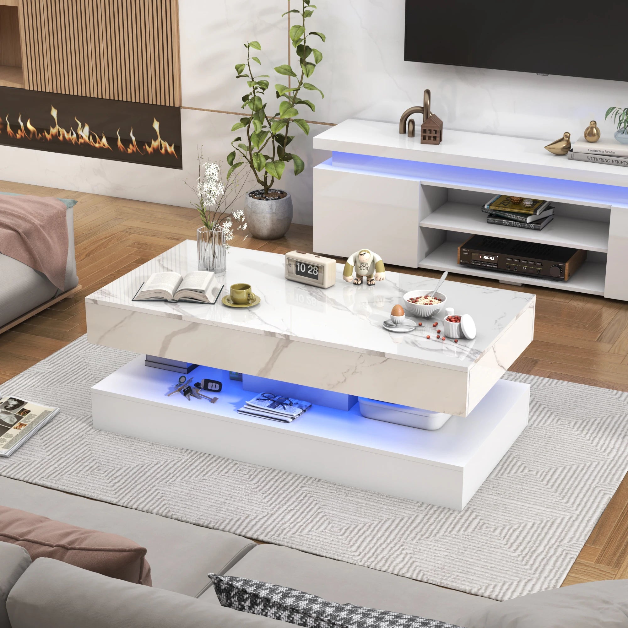 Modern  Coffee Table with LED lights