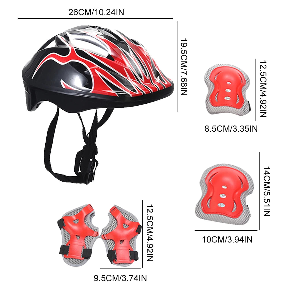 Cycling Children Helmet with Protective Gear Set