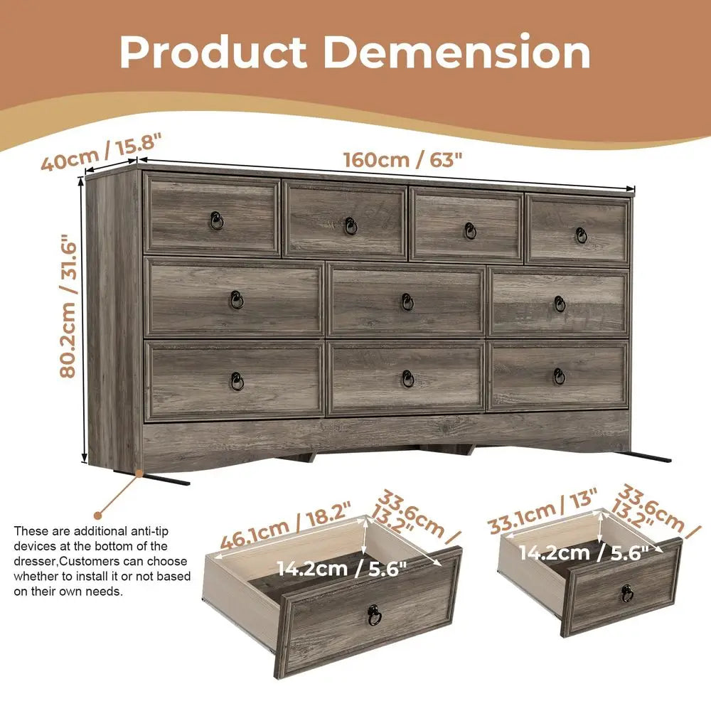 10 Drawer Dresser