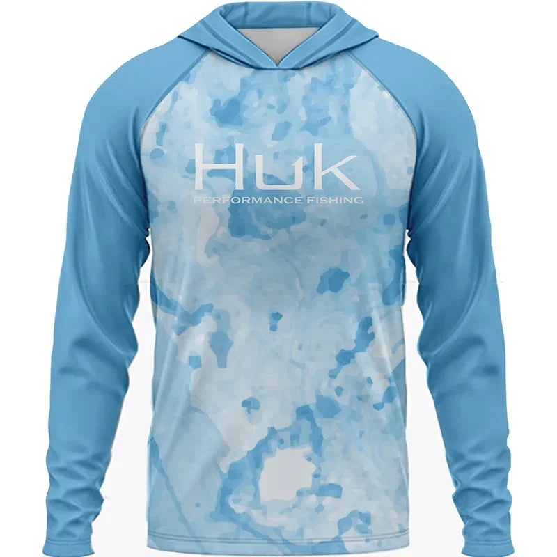 Summer Fishing Men Long Sleeve Hooded T-Shirt