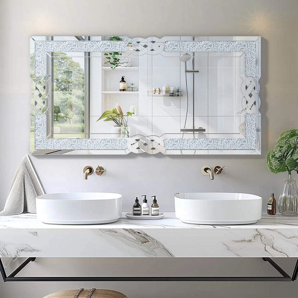 Rectangular Crushed Diamond Wall Mirror