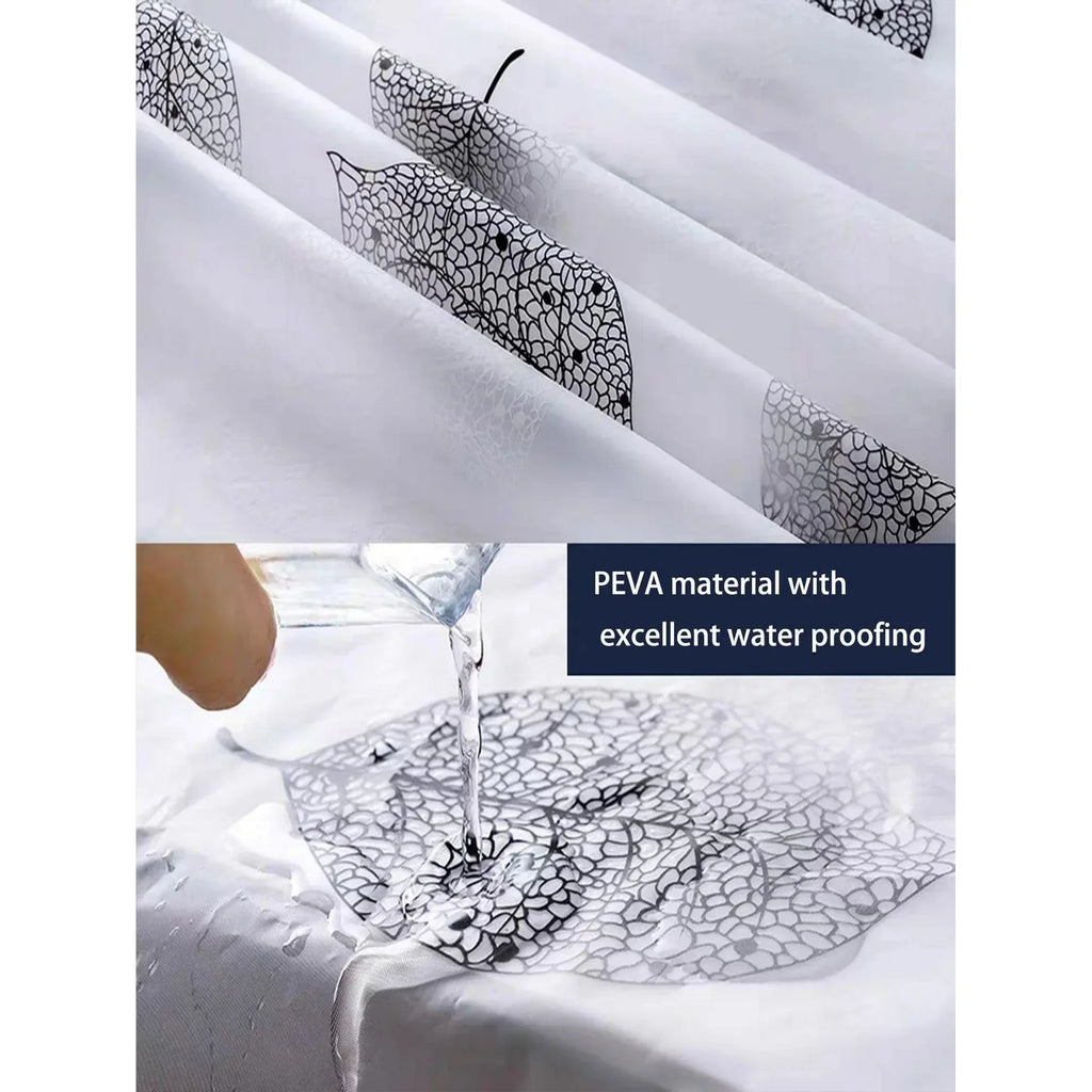Leaf Pattern Plastic Shower Curtain