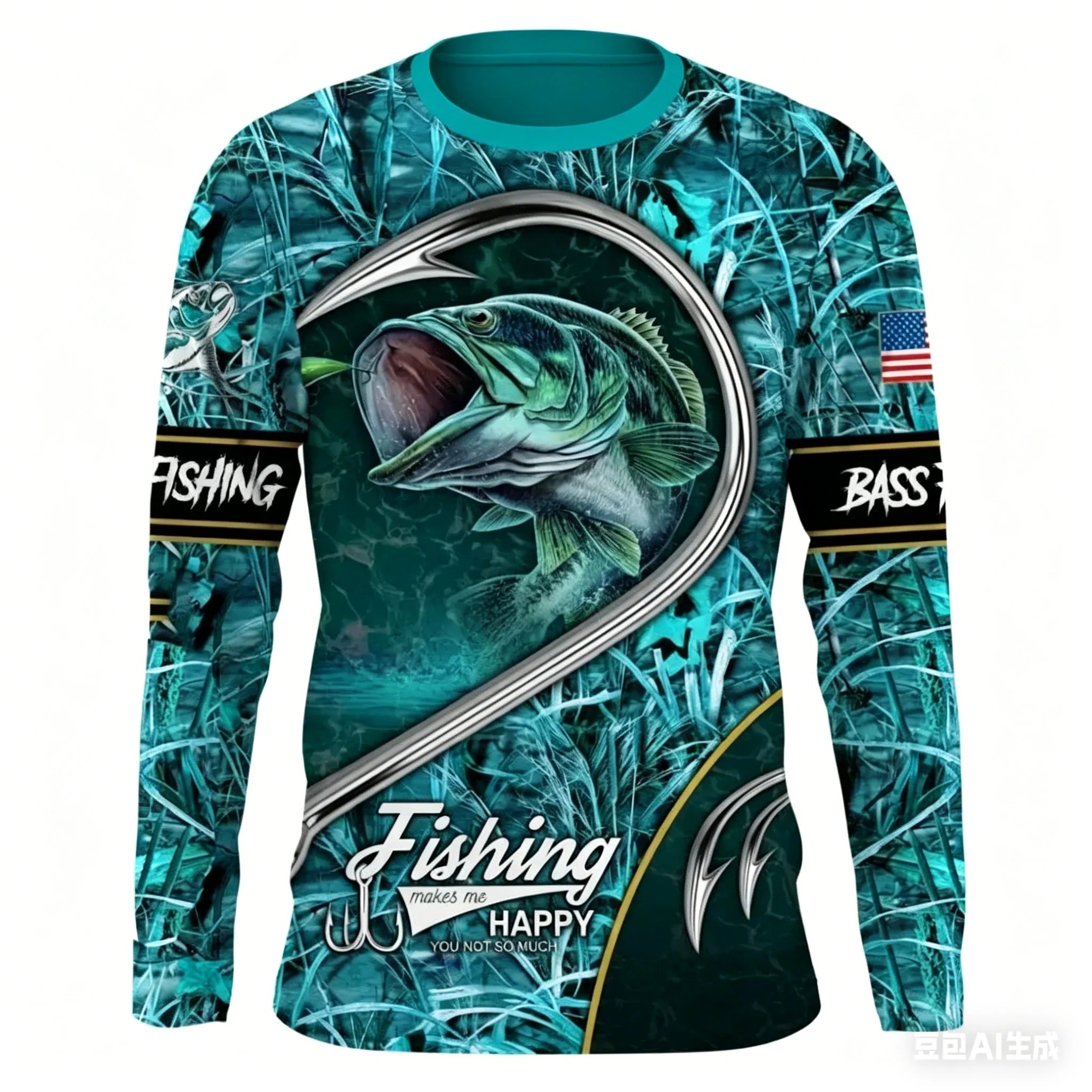 Men Summer Outdoor Fishing Long Sleeve t-shirt