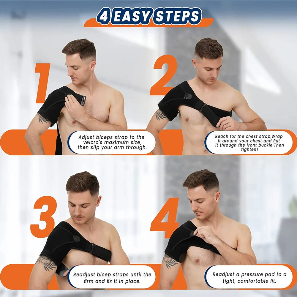 Shoulder Brace with Pressure Pad,Adjustable Shoulder Brace