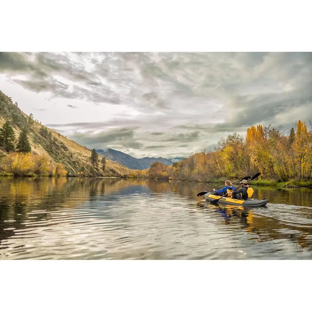 Island Voyage 2 Inflatable Kayak Recreational Convertible Kayak for 1 or 2 Person 11 ft Yellow