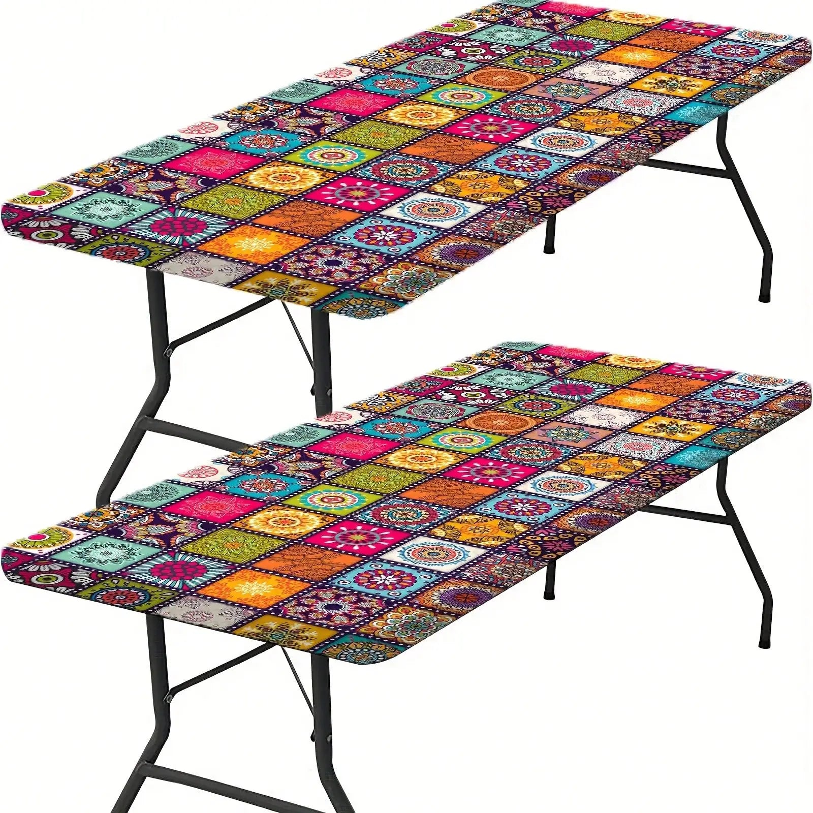 Indoor/Outdoor Picnic Floral Mandala Table Cover