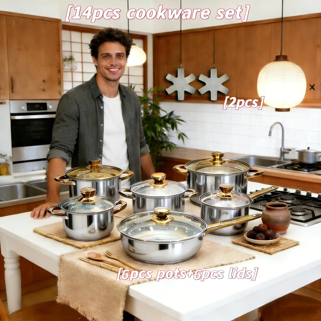 14-Piece Stainless Steel Cookware Set