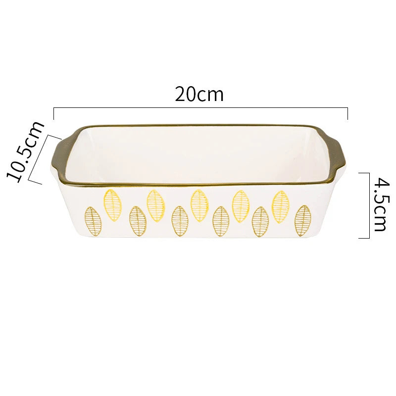 Rectangular Oval Bakeware Pan With Handle Ceramic Baking dish