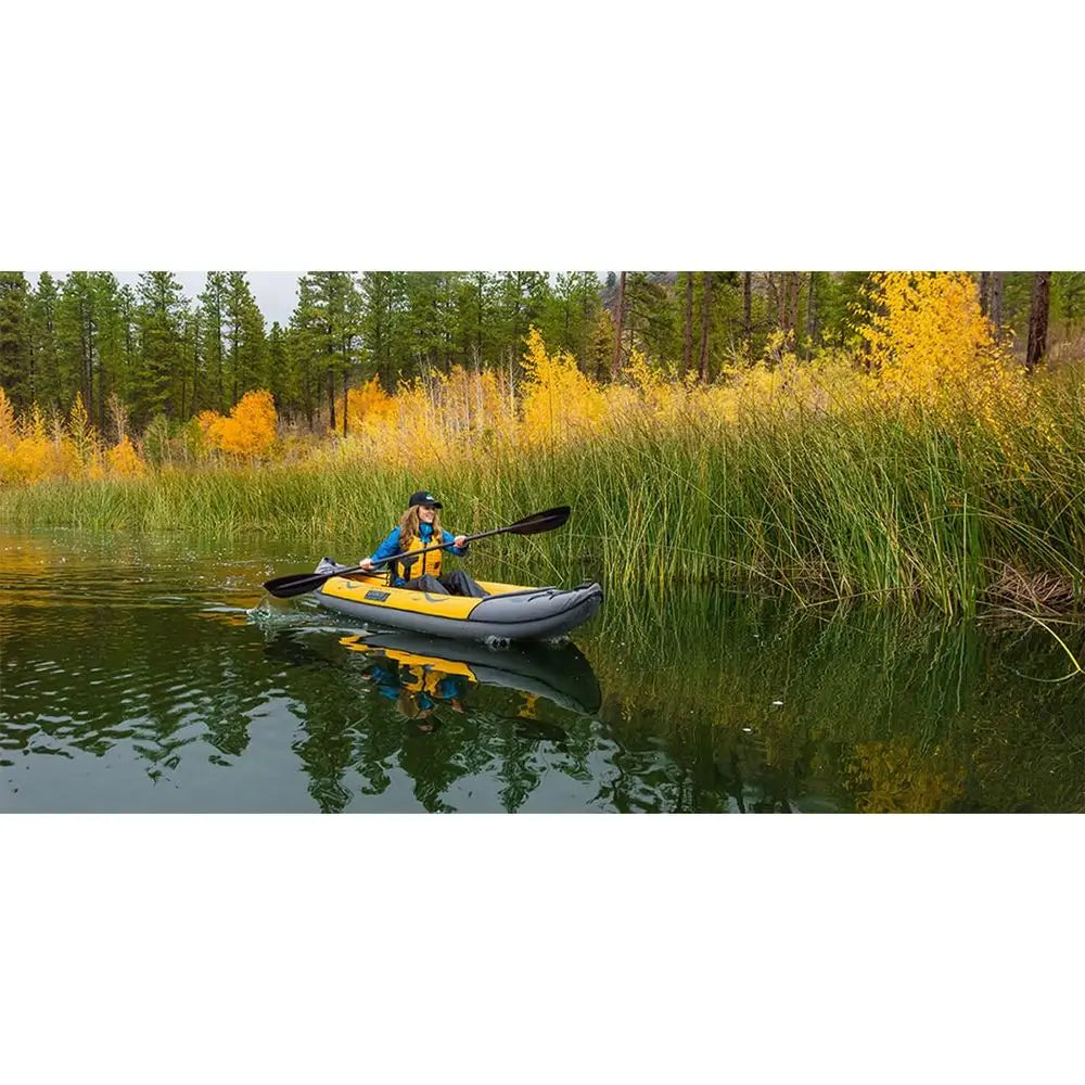 Island Voyage 2 Inflatable Kayak Recreational Convertible Kayak for 1 or 2 Person 11 ft Yellow