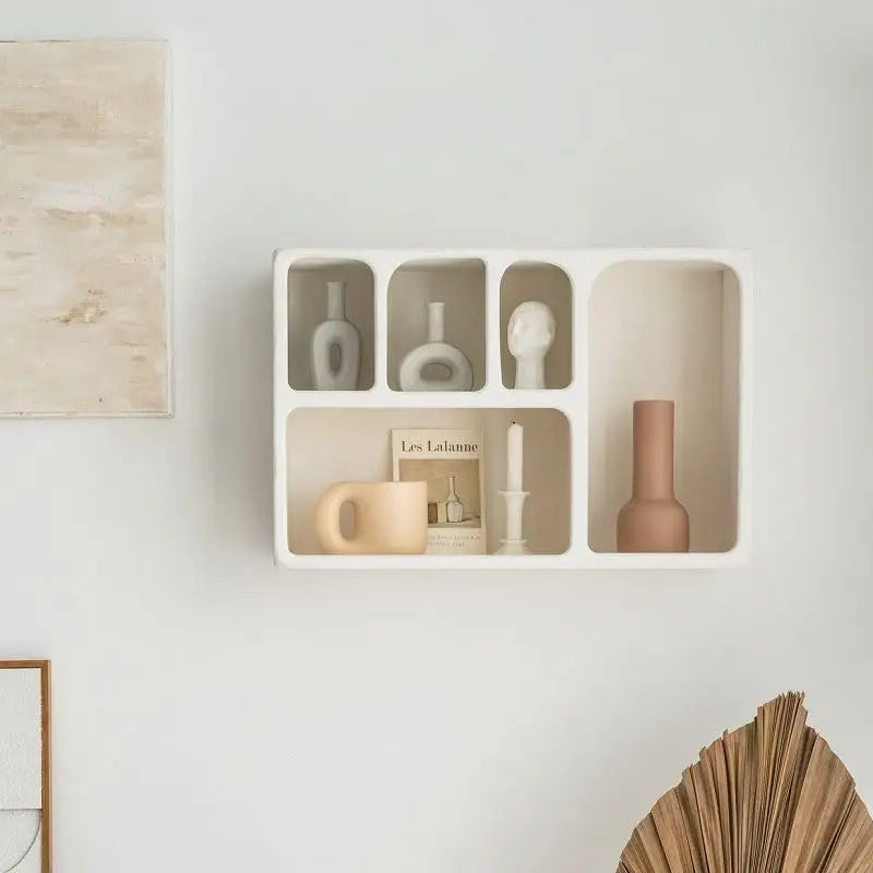 Floating Wall Shelf with 5 Compartments