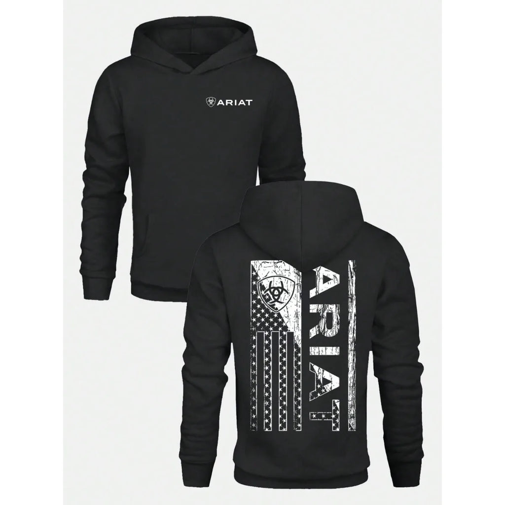 Men's ARIAT Distressed American Flag Graphic Hoodie