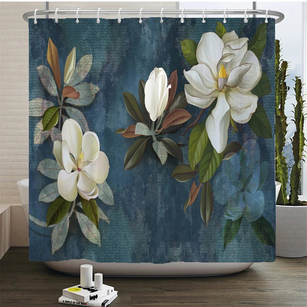 Chinese Style Flower and Birds Tree Shower Curtains