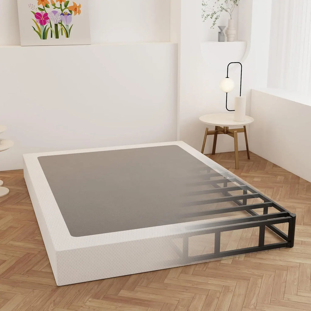 9 Inch Box Spring for Queen Bed, Heavy Duty Metal Frame with Fabric Cover