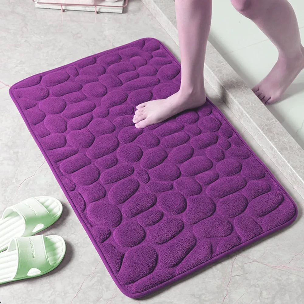 Cobblestone shower door mat
