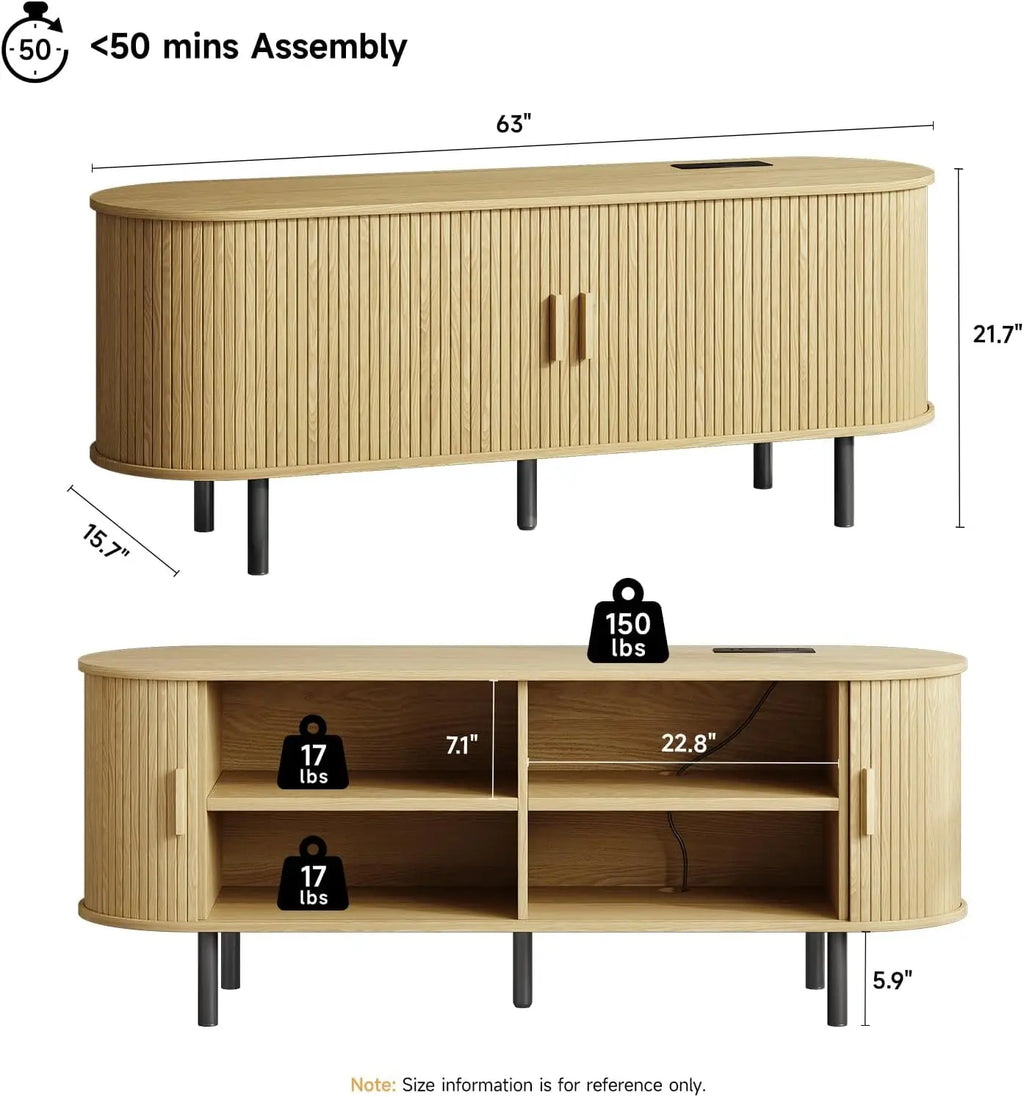TV Stand with Power Outlet for TVs