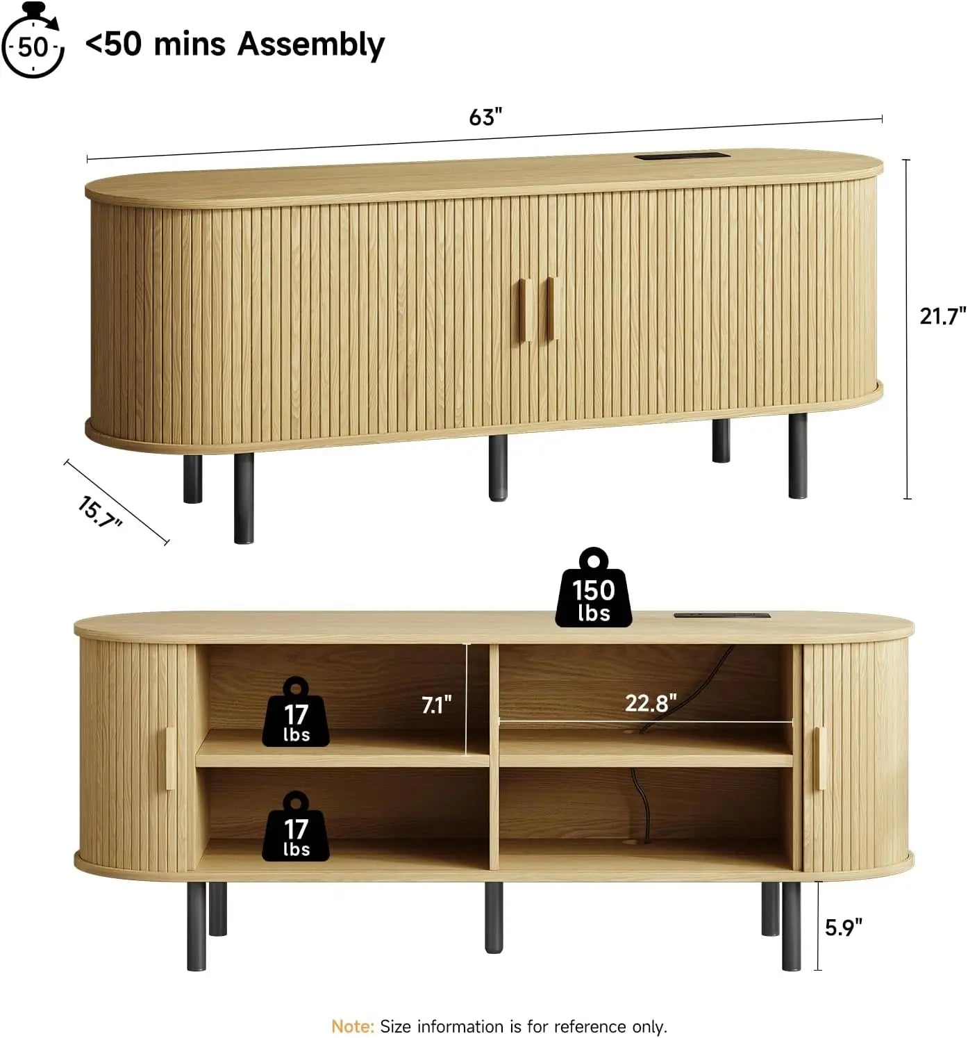 TV Stand with Power Outlet for TVs